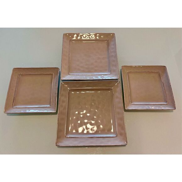 Pier 1 Martillo Fog Square 2 Dinner Plate & 2 Salad Plates NOS Set of 4 Disconti - Picture 1 of 10